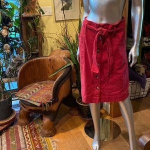 Loft like new maybe never worn.. over knee canvas red button with tie